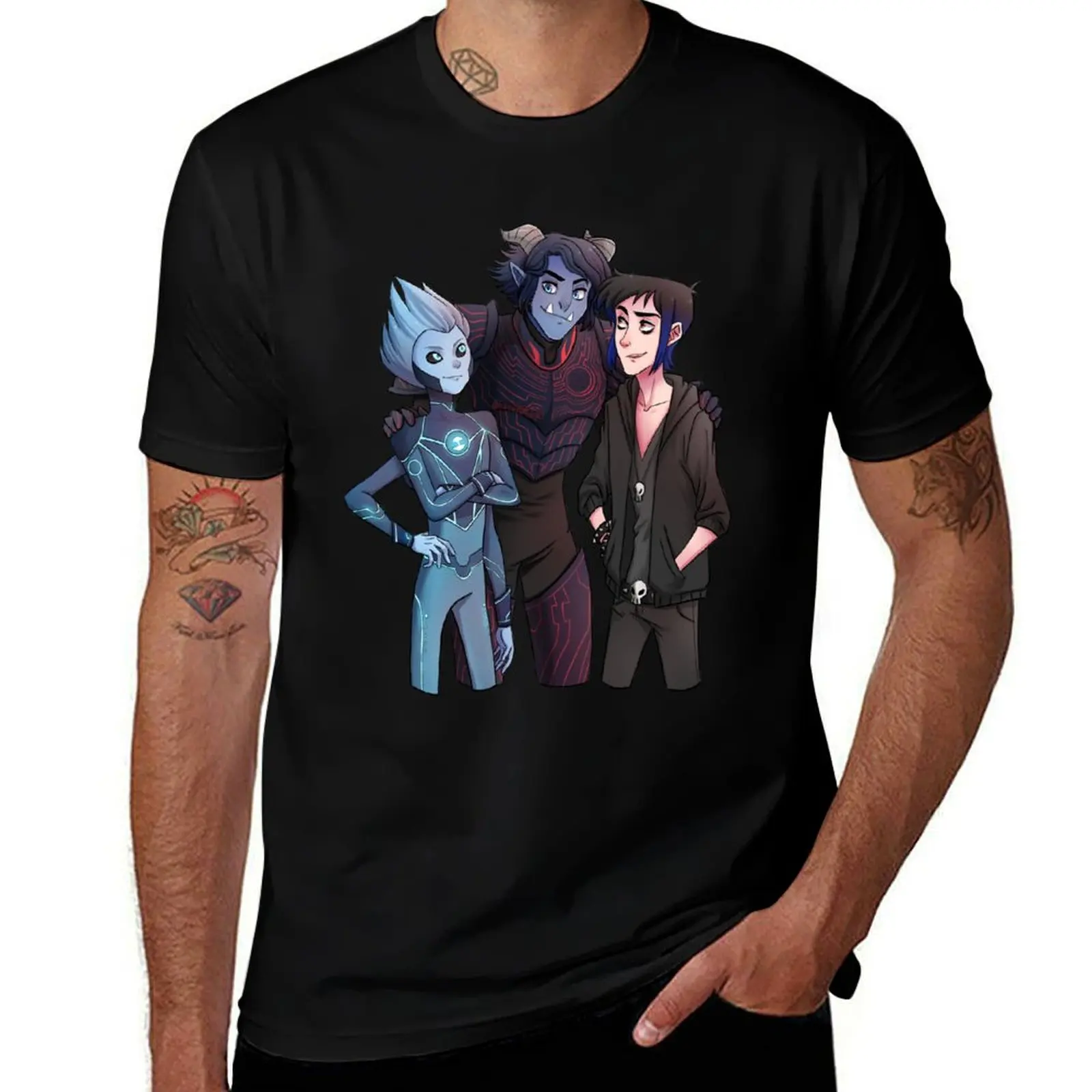 

Trollhunters T-Shirt street wear oversized graphic tee vintage anime shirt mens t shirts pack