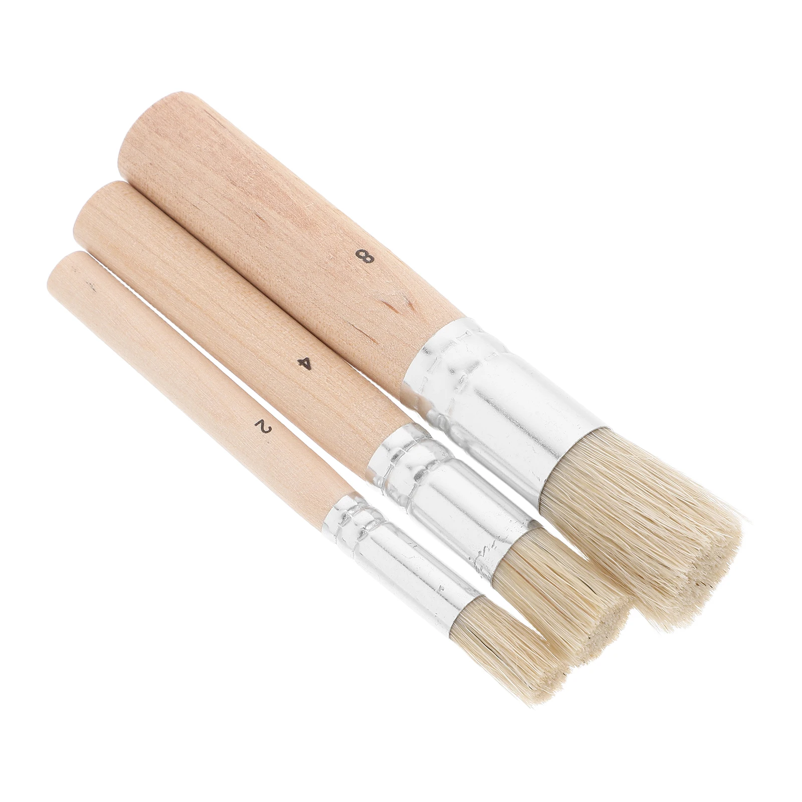 

3pcs Round Paint Brush Set Stencil Art Brushes Acrylic Painting Wood Furniture Wax Chalk Safe Precision Versatile Brushes