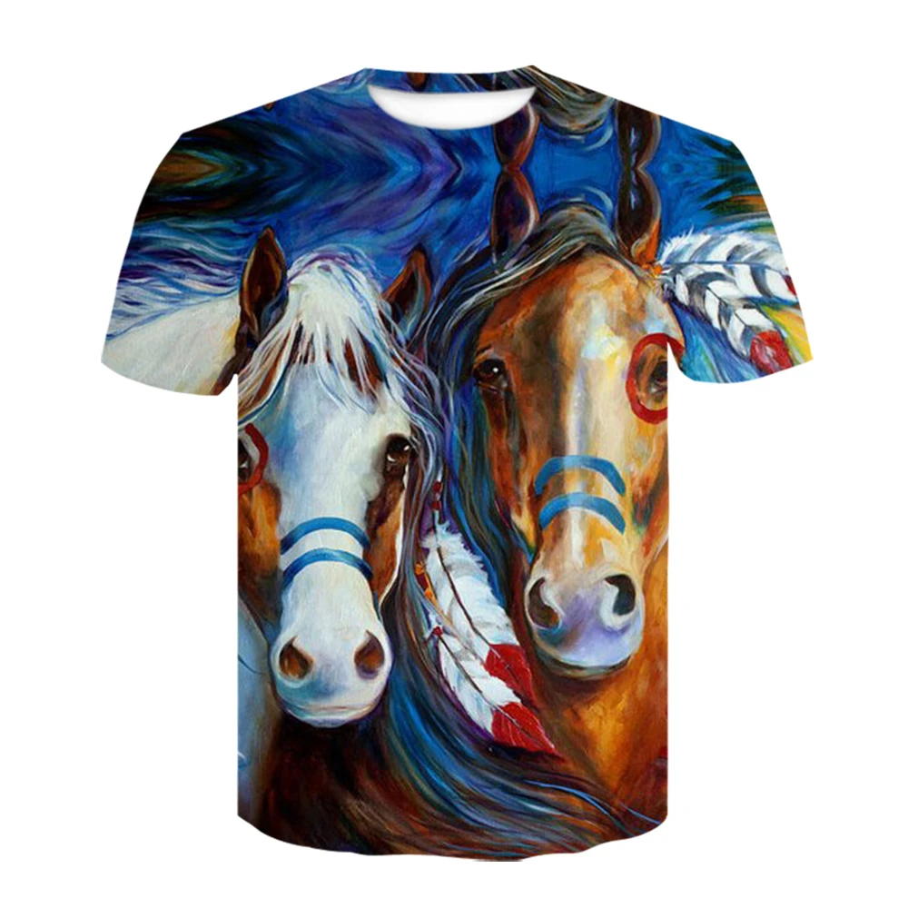 New O-necked Head Wear Flower Headband Horse 3d Fashion Animal Clothes Men And Women Sportswear