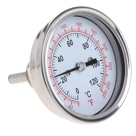 

1.5 Inch 2 Inch Triple Jacket Pipe Joint 50.5mm 64mm Thermometer Diameter 60mm 304 Stainless Steel Axial Bimetal Thermometer
