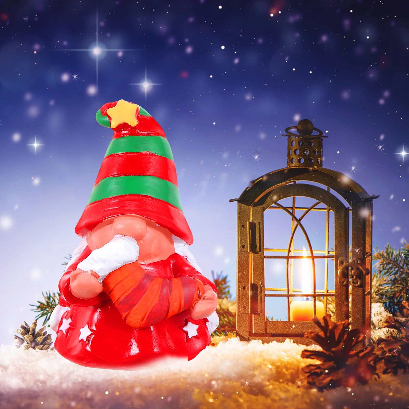 

1Pcs Christmas Santa Decoration Creative Cozy Indoor Outdoor Desktop Sculpture Tabletop Statue Holiday Adornment Ideal Xmas