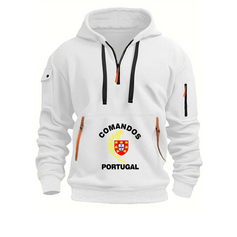 Portuguese Army Special Forces Commando Comandos Portugal Logo Print 2026 Spring Autumn Men's Pullover Personality Hoodies Coat