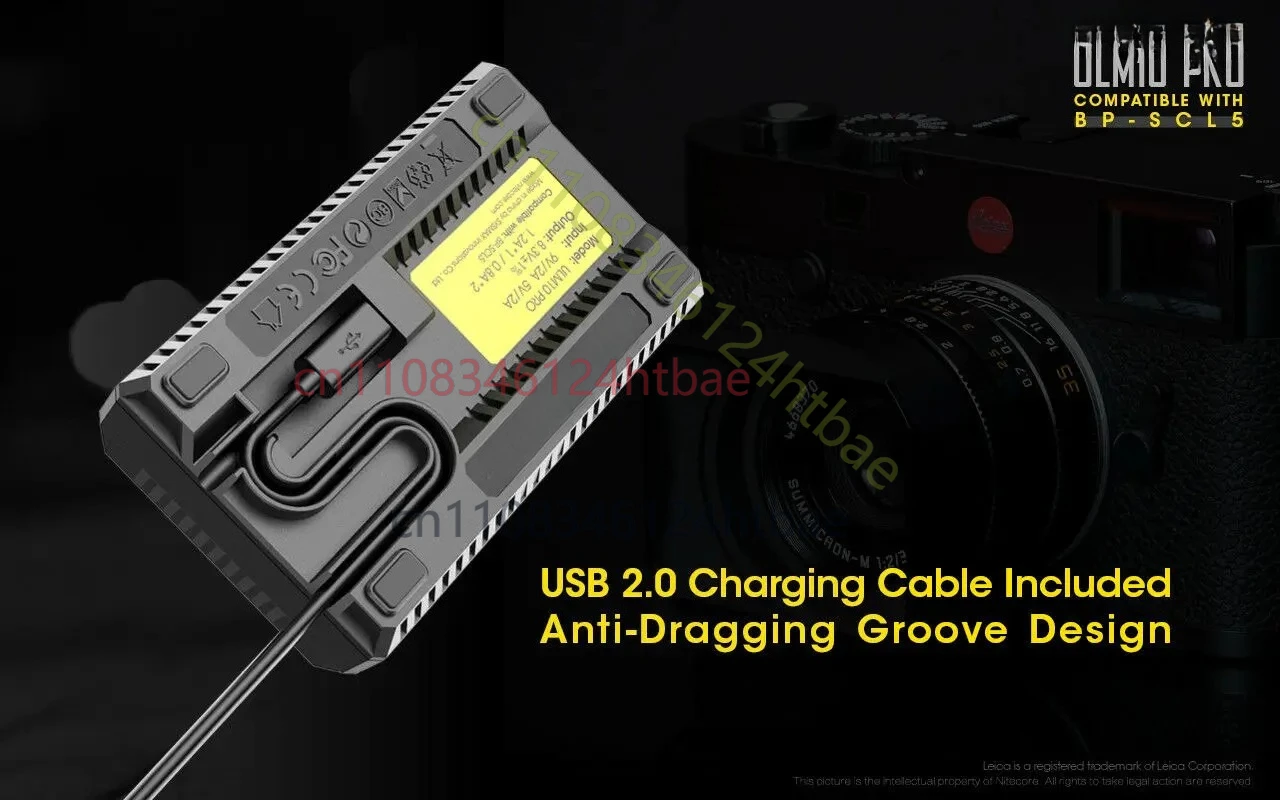 Dual Port USB Charging Adapter for Leica M10 Camera BP-SCL5 Battery Intelligent Charging
