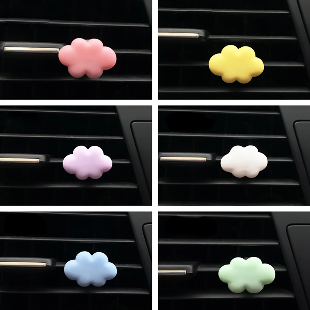 6 pieces/4 pieces/2 pieces random color car air outlet white cloud decoration, multiple colors to choose from