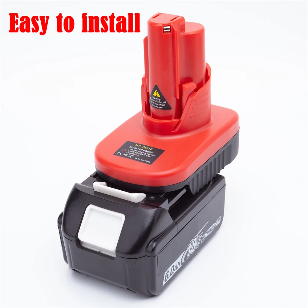 Battery Adapter Converter for Makita 18V Li-ion to For Milwaukee M12 12V Power Tool Accessories (Not include tools and battery)