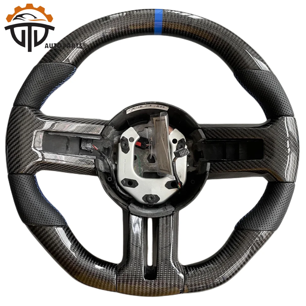 Car Suppliers Glassy Carbon Fiber Steering Wheel For Ford Mustang 2012~2014