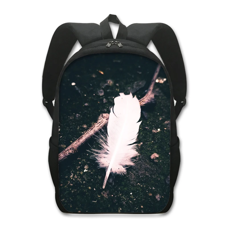 

Angel Wings Feather Print Backpack Children School Bags for Teenager Boys Girls Laptop Backpack Women Rucksack Student Daypack