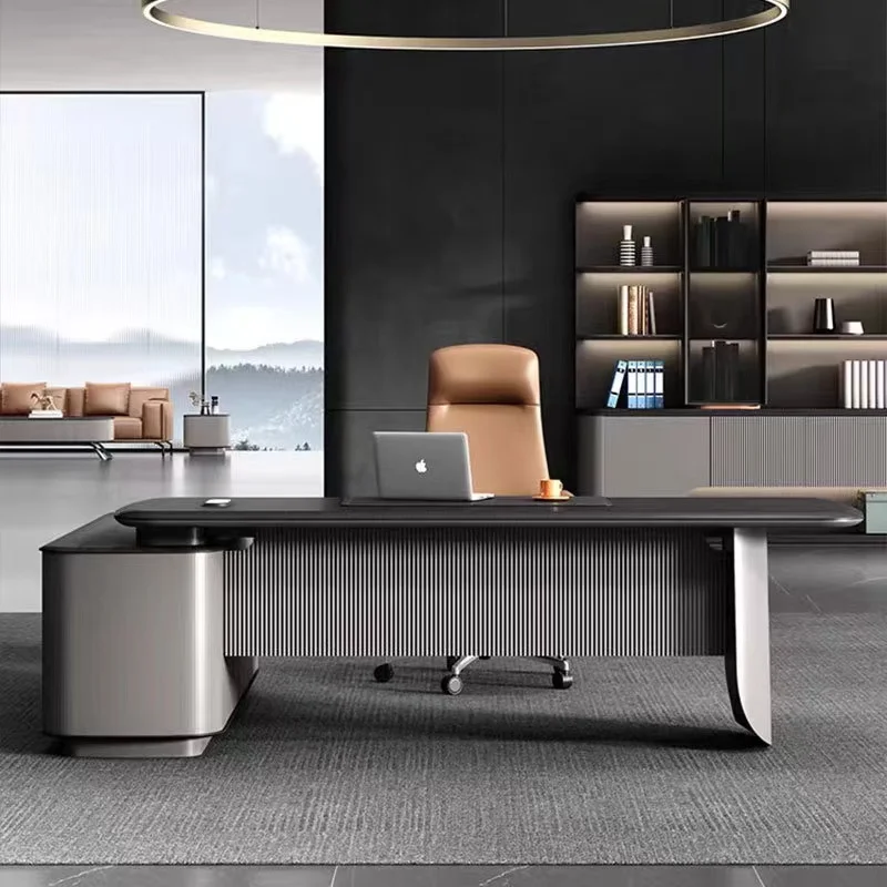 #Light luxury, high-end, elegant, simple, contrasting colors, adjustable desk, shift manager desk