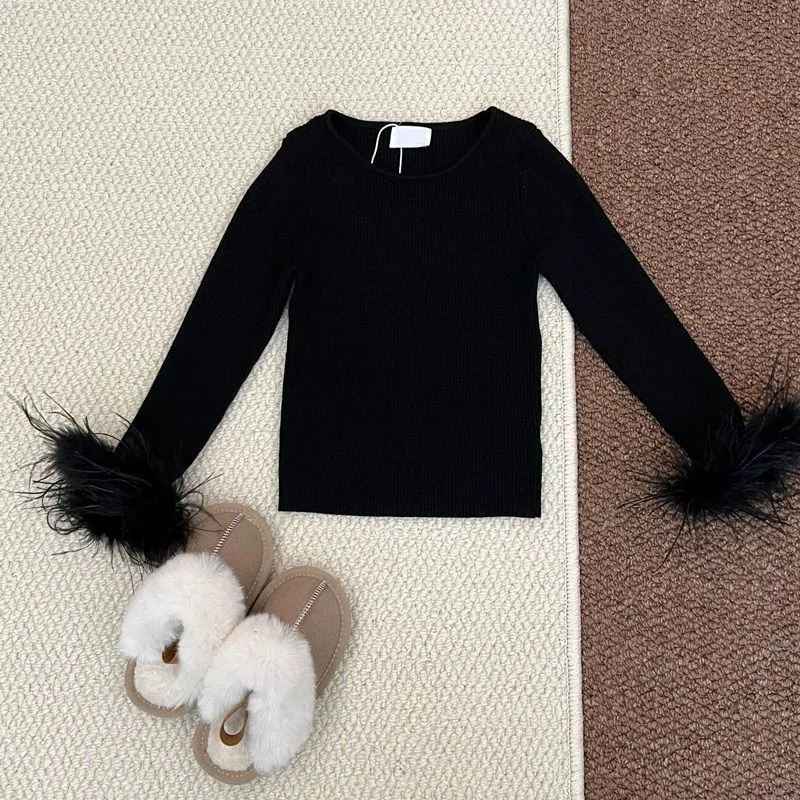 2026 frühling Baby Mädchen Reine Farbe Solide T-Shirt mit Flauschigen Ärmeln Kinder Casual Dünne Langarm Basis Tees Kinder Kleidung – Detail 5