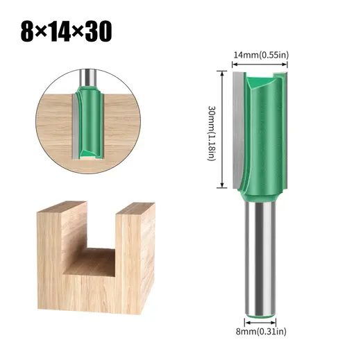 3mm-20mm Diameter 8mm Shank Straight Bit Tungsten Carbide Single Double Flute Router Bit Wood Milling Cutter For Woodwork Tool - Image 17