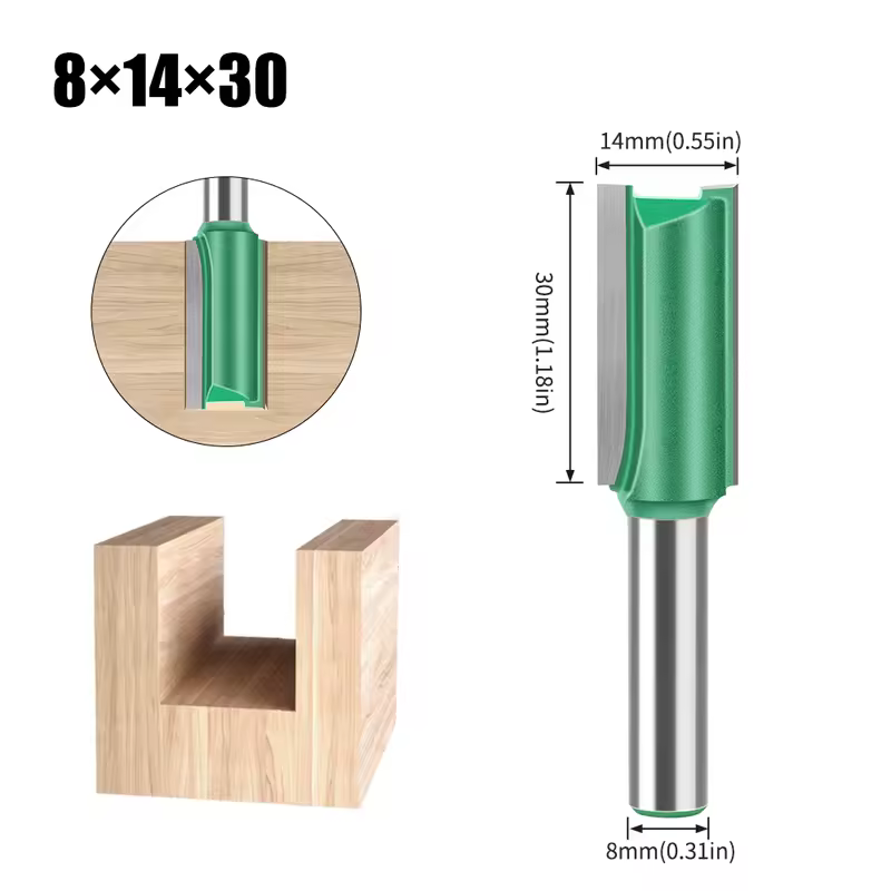 3mm-20mm Diameter 8mm Shank Straight Bit Tungsten Carbide Single Double Flute Router Bit Wood Milling Cutter For Woodwork Tool - Image 17