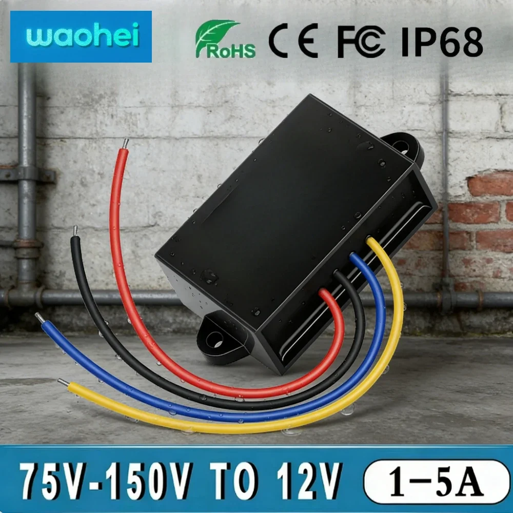 lsolated 75-150V to12V 1-5A DC DC Step Down Converter Stabilizer Reducer Module Isolation Buck Converter Power Supply For Truck