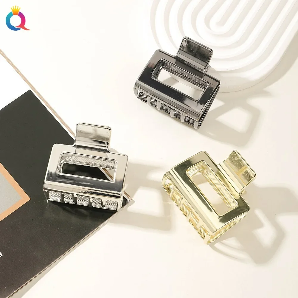 Koreaanse stijl metalen haarklauw Vintage gouden zilveren vierkante haarspeld Zoete haarclip Meisjesaccessoires Elegante geschenken