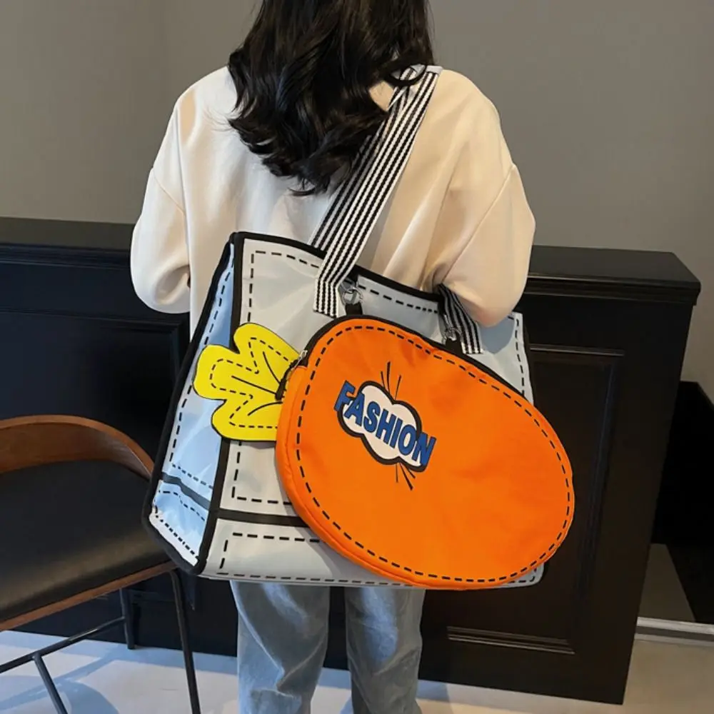 

Портативная большая вместительная спортивная сумка для хранения ракеток, мультяшная сумка для фитнеса с комиксами, холщовая съемная сумка-морковка, универсальная
