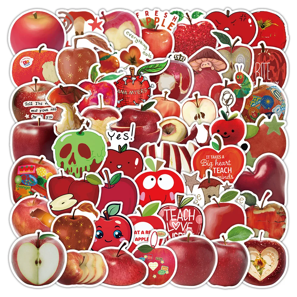 10/50PCS 재미 있은 애플 INS 스타일 낙서 스티커 크리 에이 티브 과일 만화 데칼 DIY 수하물 전화 컵 기타 스케이트 보드 아이 장난감