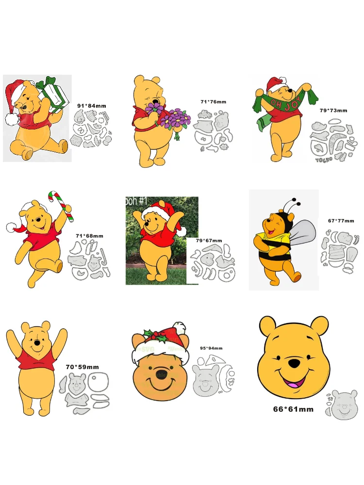 Disney Metal Cutting Dies Stencils Winnie the Pooh for DIY Scrapbooking Album Stamp Paper Card Embossing 2022 New Die Cut