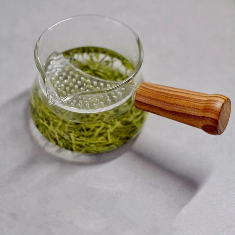 Hittebestendige Glas Thee Infuser Pot Theepot Cup Met Houten Handvat Thee Pitcher Fair Cup Kung Fu Set Thee Dispenser kantoor Ketel