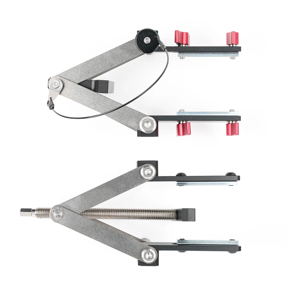 Aluminum Alloy Four Way Panel Clamp for Wood Splicing on 3030 Profile with Integrated Ratchet Wrench and Pin Set