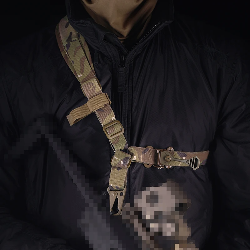 التكتيكية نقطة واحدة حمالة المسدس نمط الحديدى سريعة ثابتة حلقة سحب حزام الكتف قابل للتعديل بندقية الصيد حبل الادسنس