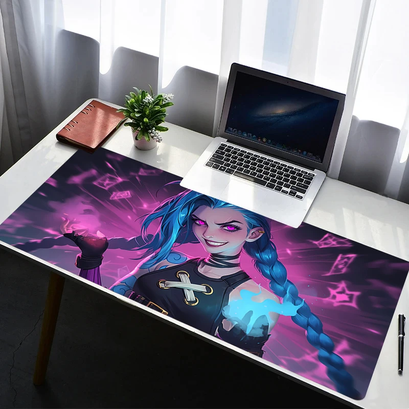 

Mouse Pad Laptop Non Slip Extended Desktop Mouse Mat PC Rubber Keyboard Pad L-league of Legends Jinx Gaming Accessories Mousepad