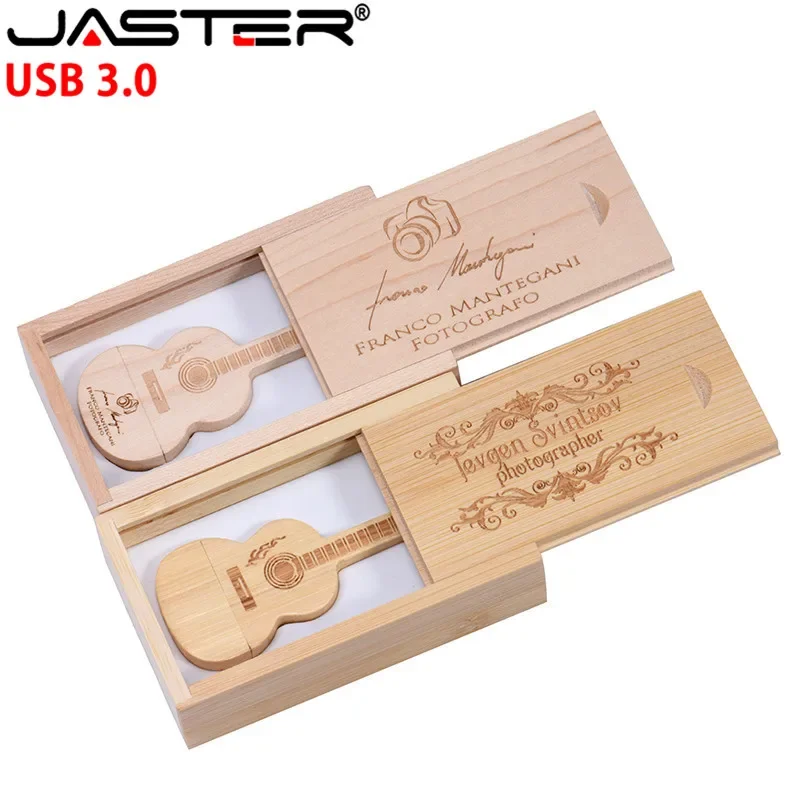 JASTER USB 3.0 Flash Drive Penna per chitarra in legno Pendrive 128 GB 64 GB 32 GB 16 GB Memory Stick U Disco 8 GB Mini regalo creativo 4 GB