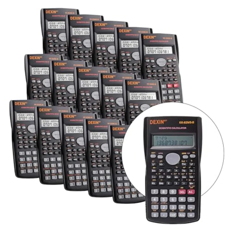 

24 Pack Scientific Calculators for Student Teacher Use, Plastic Body, Black, Large 2-Line Display with Multi-Function Engineeri