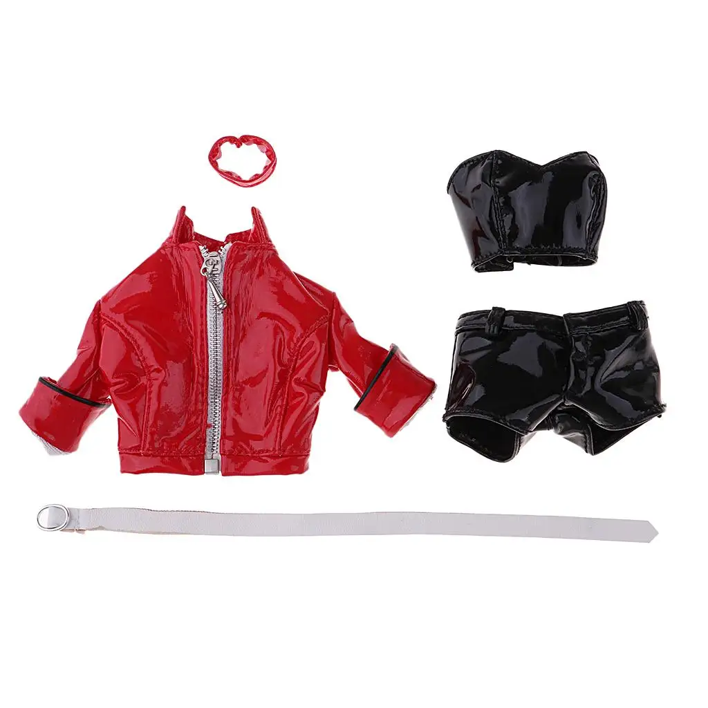 1/6 Set Damen kurze Hose und Lederjacke für 12 ''Action Body