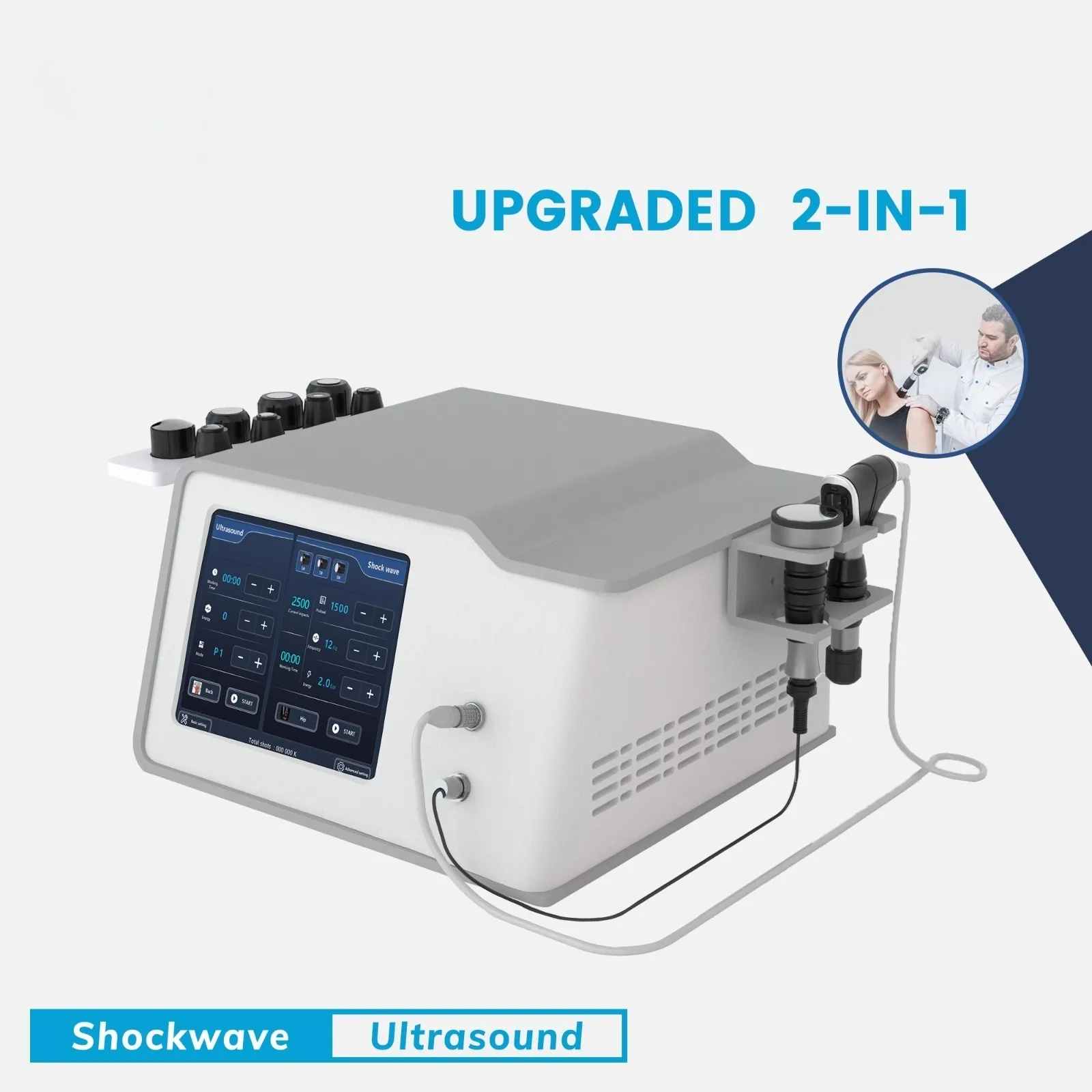 

2 in 1 Pneumatic Shock Wave Therapy Painless Device Ultrawave Therapy Machine Pain Relief ED treatment