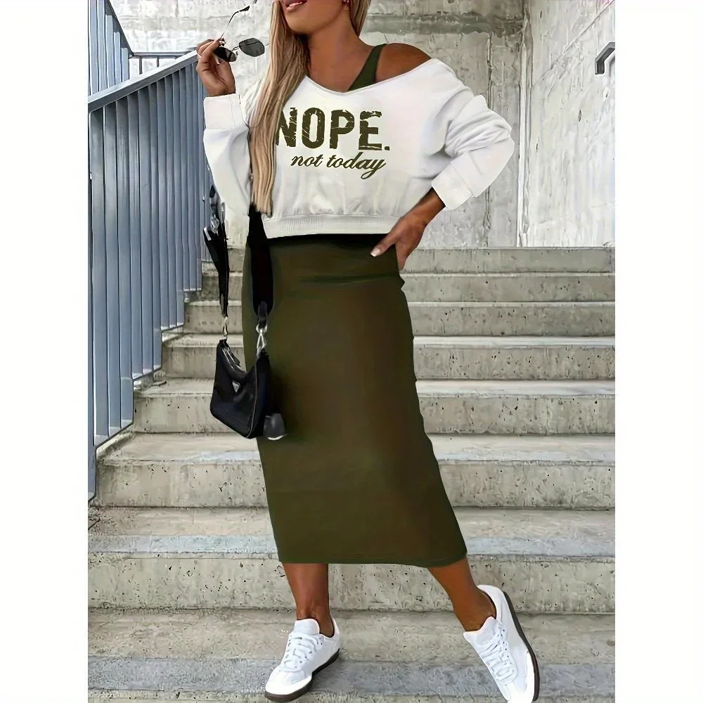 

Nope Not Today Print Top and Skirt Set