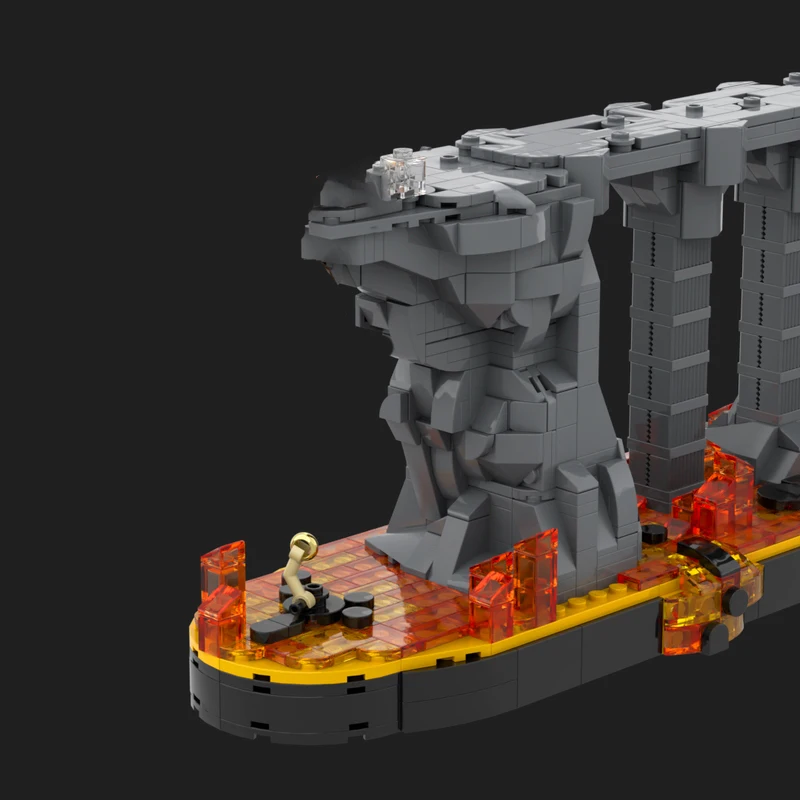 Anel popular filme modelo moc tijolos de construção chama rock vulcão tecnologia modular presentes feriado montar crianças brinquedos terno