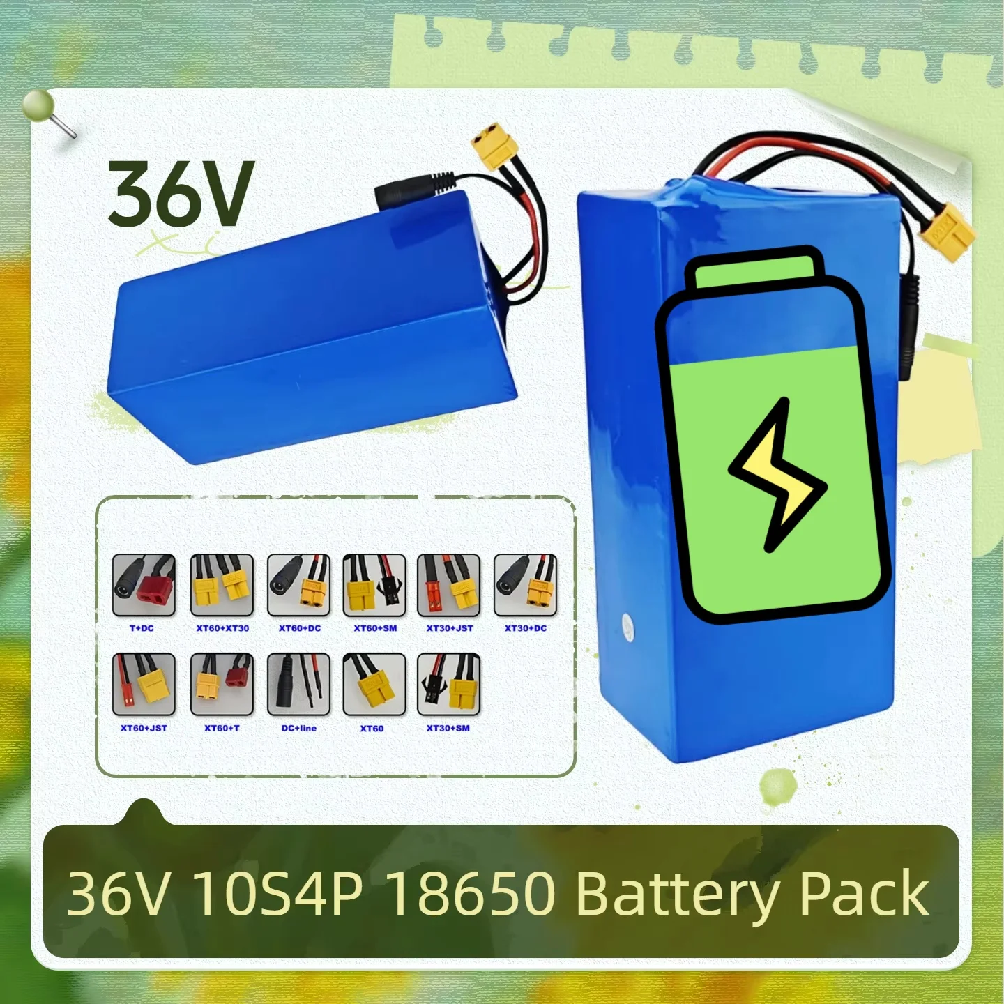 36V 10S4P Lithium Battery Pack 10.4Ah 18650 Cells 750W 1000W High-Capacity Power for Bicycle Scooter Electric Bike with BMS