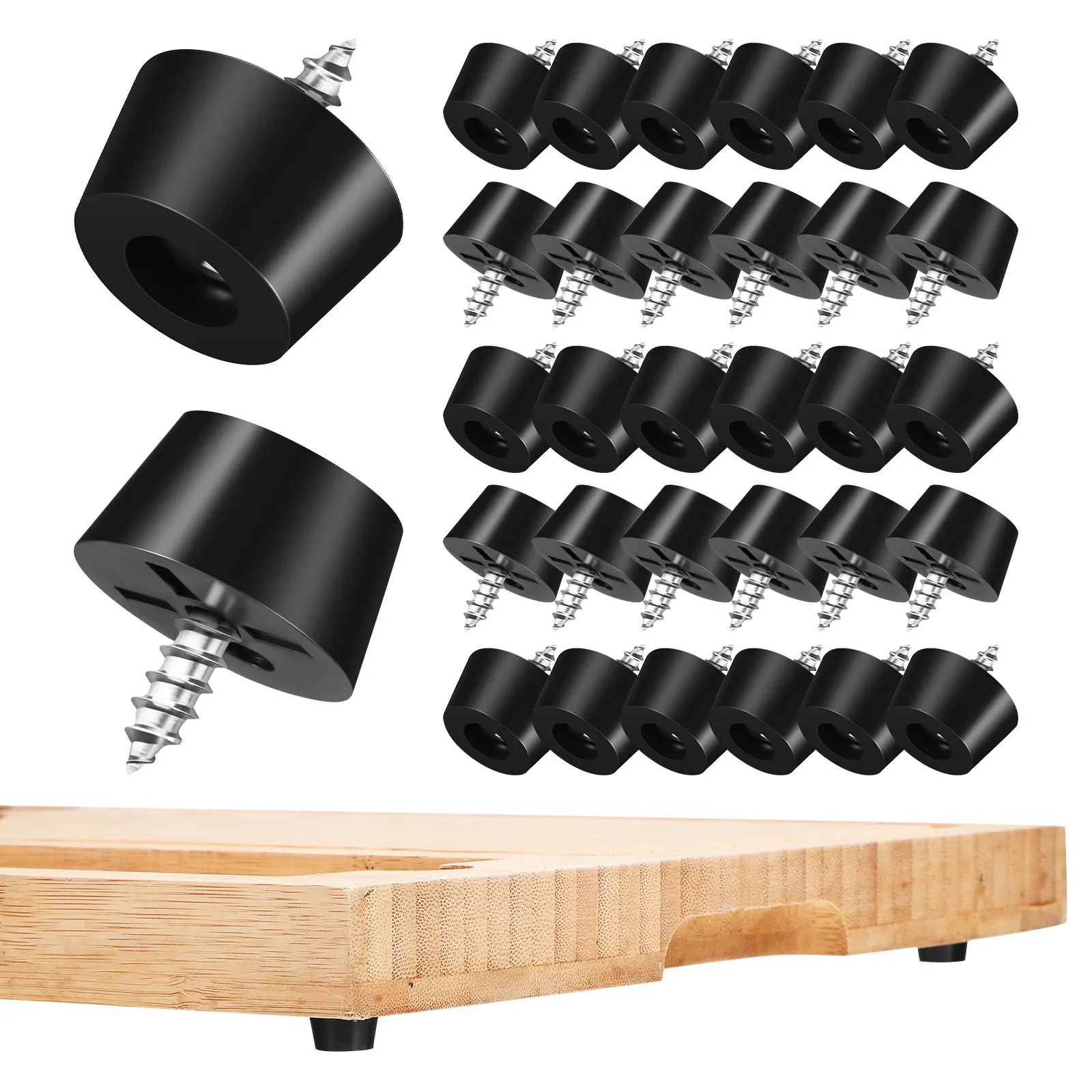 120Sets Plastic Furniture Feet Anti-Slip Pads with Metal Washers for Cutting Boards Appliances Chairs Tables Non-Slip Leg