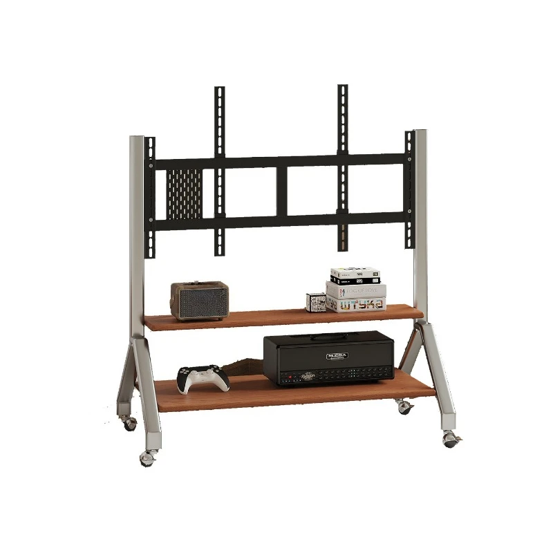 Stainless Steel Adjustable TV Stand Universal Wheel Movable TV Stand
