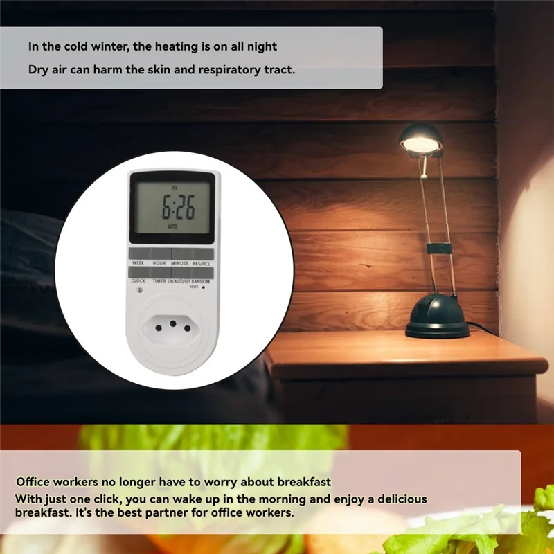 ONCE Intelligenter digitaler Innentemperaturregler mit LCD-Display, BR-Schaltsteckdose, 120 V 60 Hz Timing-Leistungsregelung