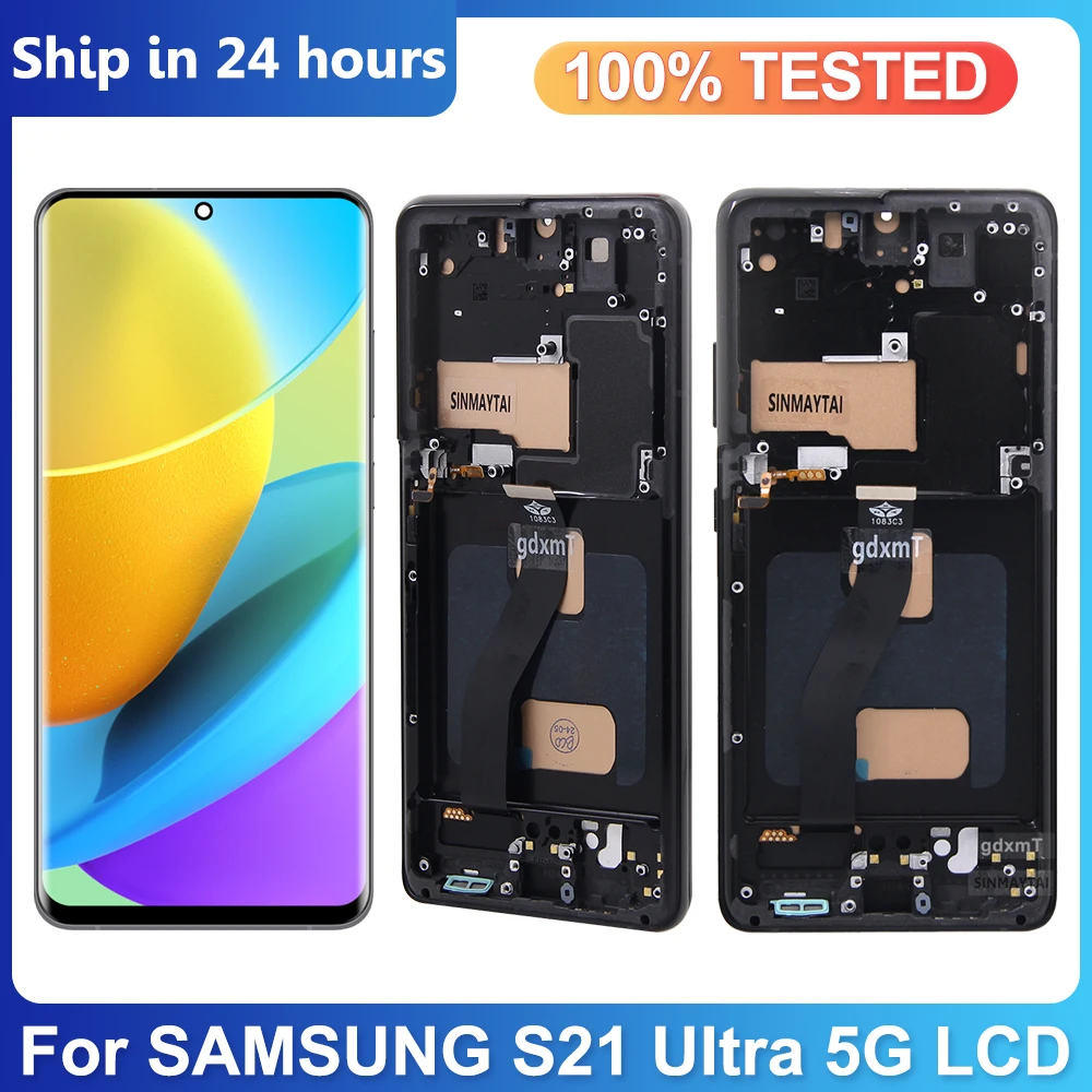 For Samsung S21 Ultra 5G G998 G998U Display Touch Screen Digitizer For Samsung S21Ultra G998B LCD 100% Tested