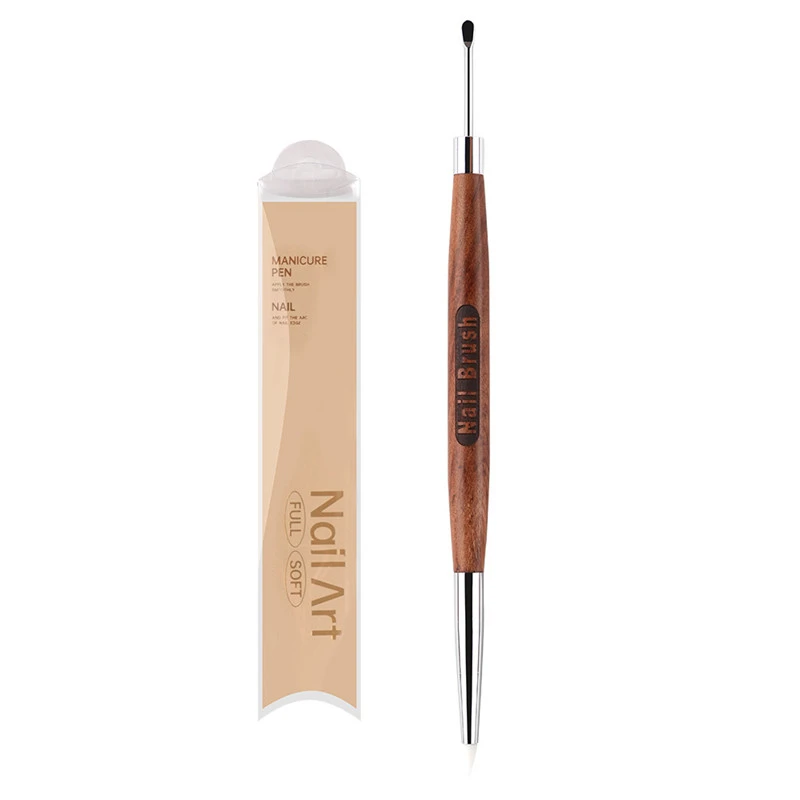 1/2 قطعة مزدوجة رئيس مسمار فرشاة فنية ملعقة سيليكون بولي جيل للأظافر القلم مانيكير تلميح تمديد الاكريليك منشئ ملحق قضيب أداة #3