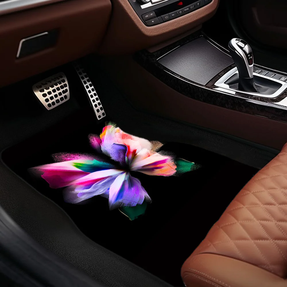Set Of 4 Vibrant Owl Floor Mats For Cars, Fits Most Vehicles, Year-Round Protection, Front And Back Decorative Additions