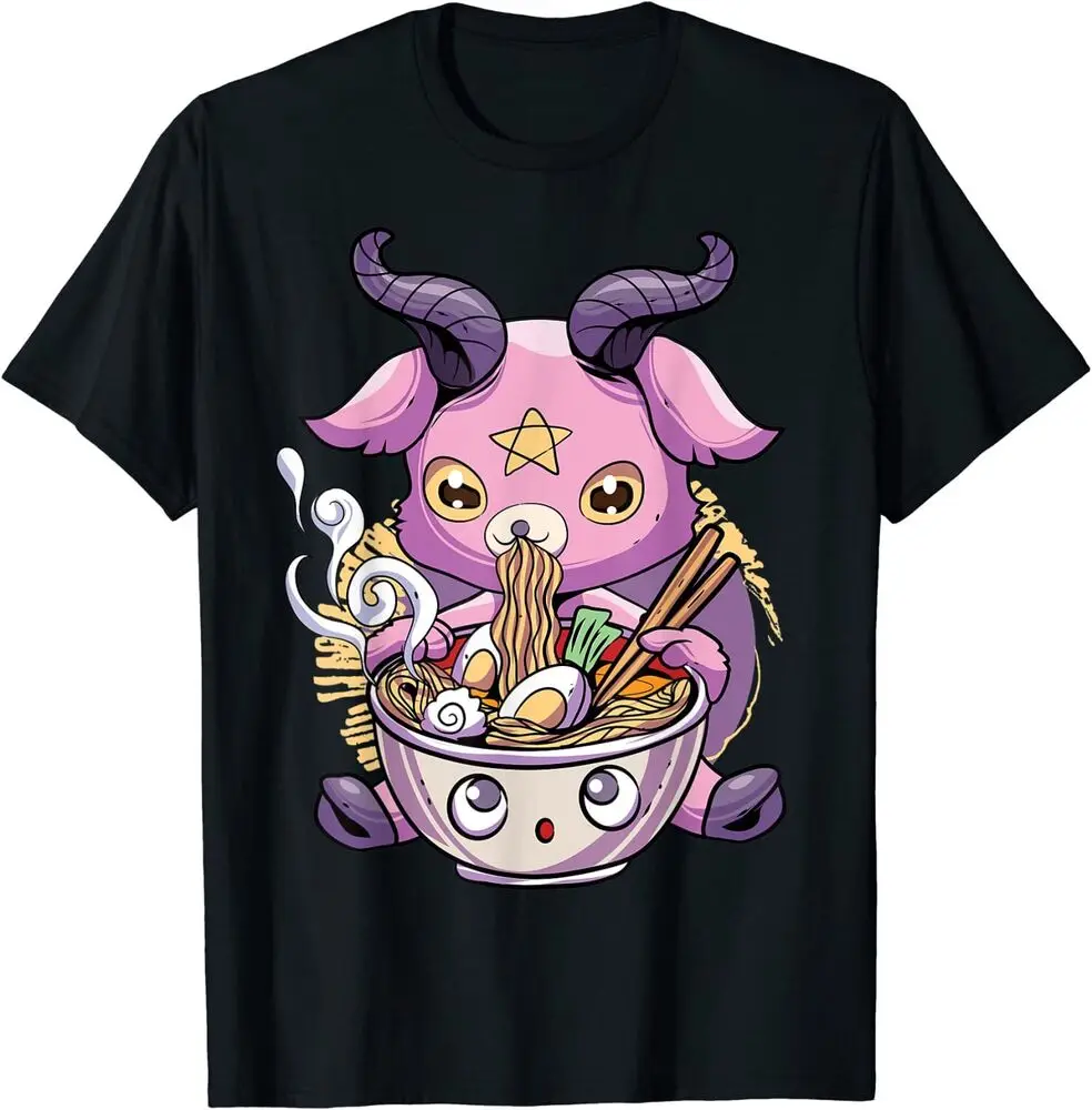 NEW LIMITED Pastel Baphomet Ramen Noodles Japan Food Goat Design T-Shirt S-3XL