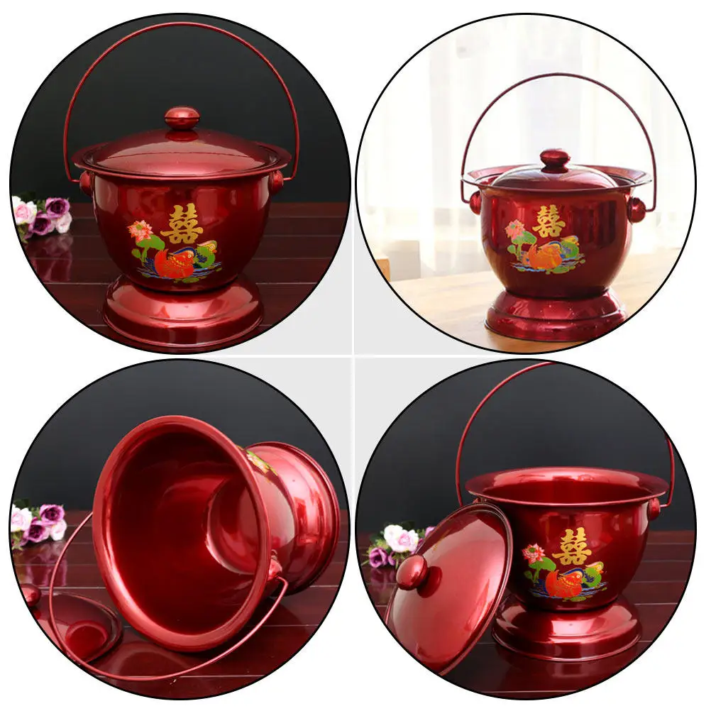 1Pcs Thickened Stainless Steel Spittoon Vintage Retro Home Urine Holder Bedpan for Elderly Kids Patients Portable Night Chamber