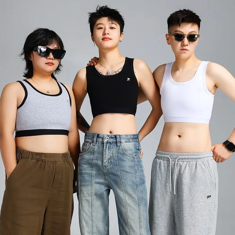 Pullover Chest Binder Bandage Breast Binder Cotton Tomboy Bra Lesbian Crop Tops Super Flat Sports Bra