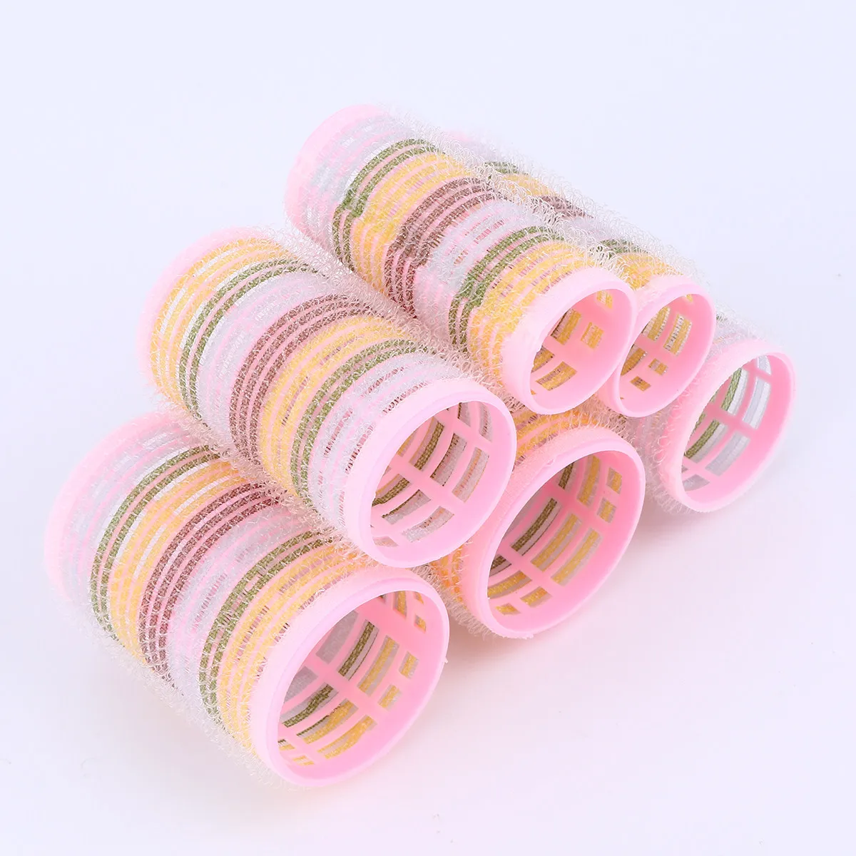 

Набор из 6 мягких пластиковых бигуди для укладки волос без нагрева, идеально подходят для женщин и девушек, розовые пластиковые ролики