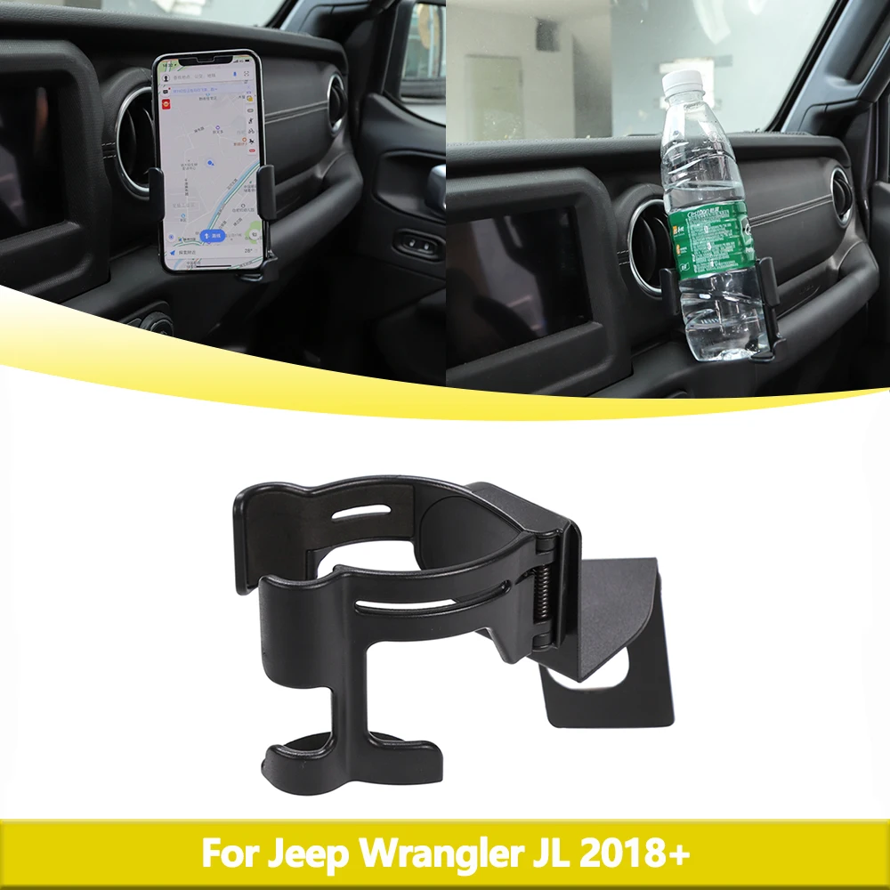 Car Mobile Phone Holder Cup Holder for Jeep Wrangler JL 2018-2023 Rubicon Unlimited Drink Stand Bracket Interior Accessories