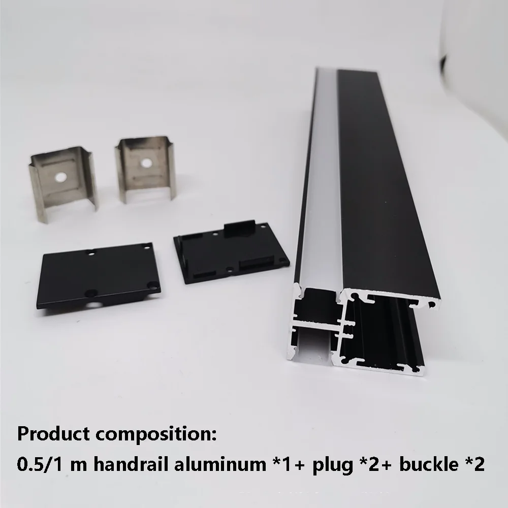 درابزين الدرج شريط طويل الجدار الخفيفة الألومنيوم الشخصي الممر المدخل حتى أسفل جو متوهج الخطي الصلب قطاع الضوء #4