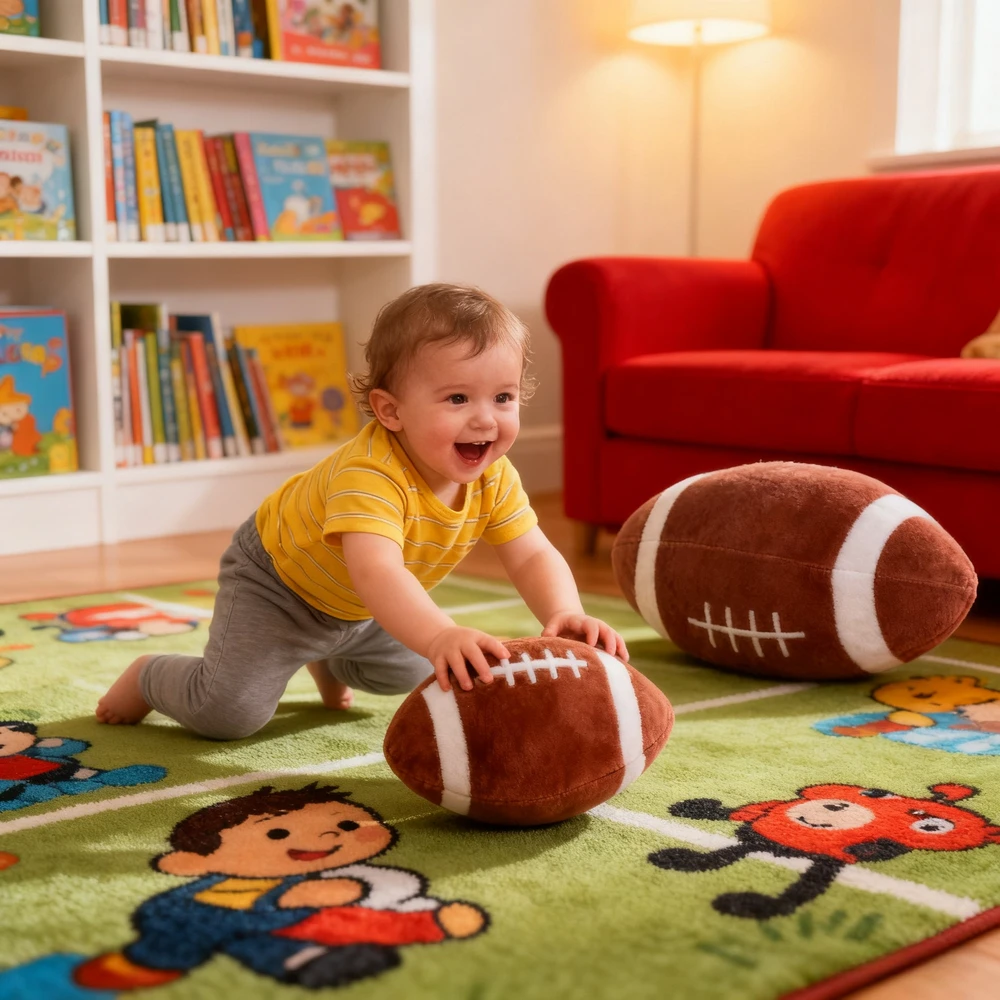 カラフルな学習＆教育用ぬいぐるみ、赤ちゃん・子供向けボール・リング・ラトル、1歳児向けサッカー・野球教育用ぬいぐるみ