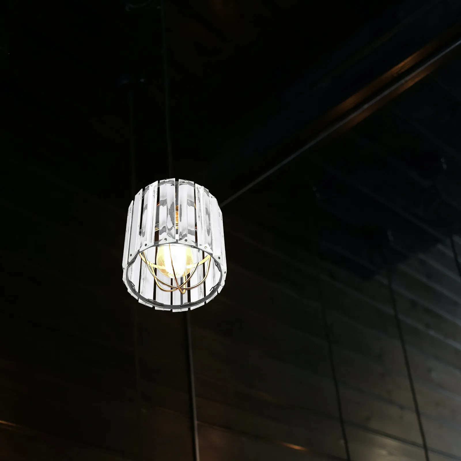 

Crystal Ceiling Lamp Shade Premium Iron Art Lampshade Decorative Light Cover for Bedroom Living Room Warm Atmosphere