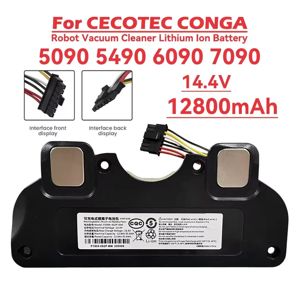 

14.8V 12.8Ah Original for CECOTEC CONGA 5090 6090 5490 Mopping Robot Battery Pack Netease Intelligent Manufacturing NIT Model
