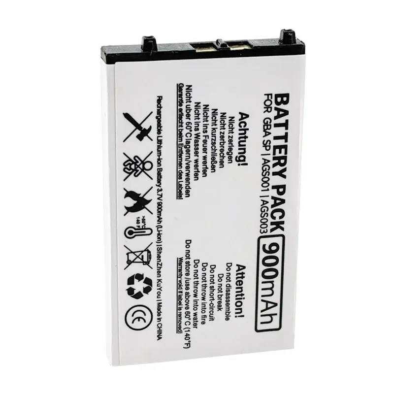 Ags 003 bateria de lítio recarregável 3.7v 900mah para nintendo gba sp game boy advance sp console de jogos gbasp baterias embutidas