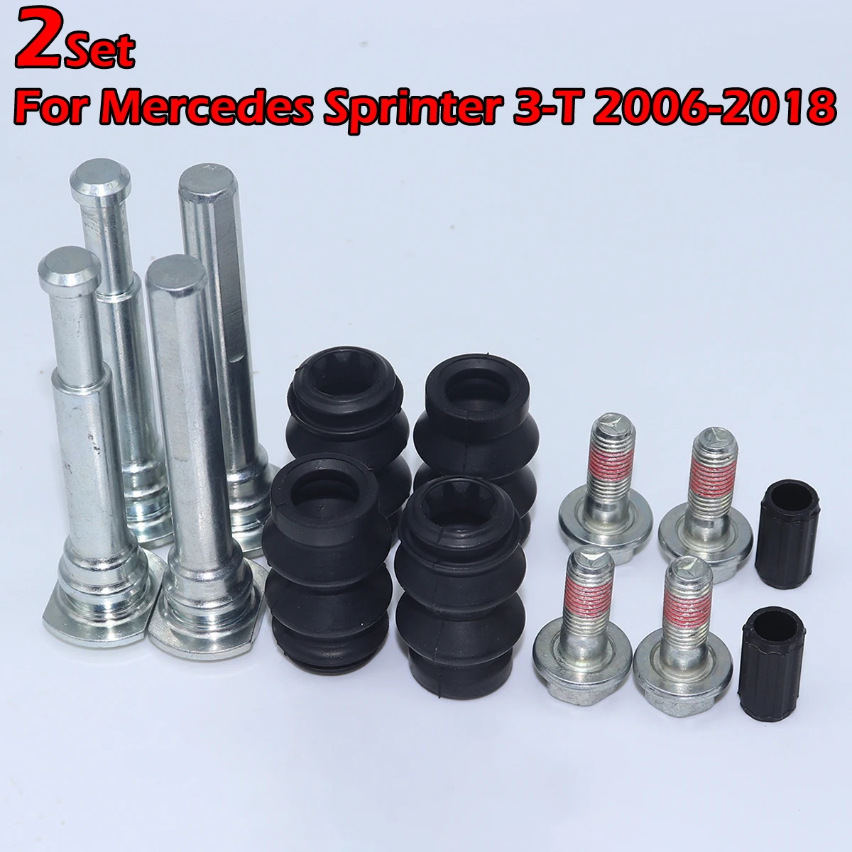 

2Set Rear Brake Caliper Slider Guide Pins Bolt Kit For Mercedes Sprinter 3-T 2006-2018 Left Right Disc Housing Rubber Bellows
