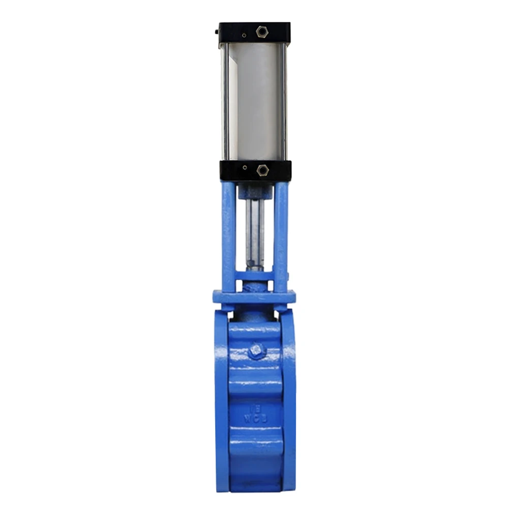 PN10 3 Inch Pneumatic Ceramic Gate Valve WCB SS304 Pneumatic Cylinder Air Control Double Disc Parallel  Flange Gate Valve