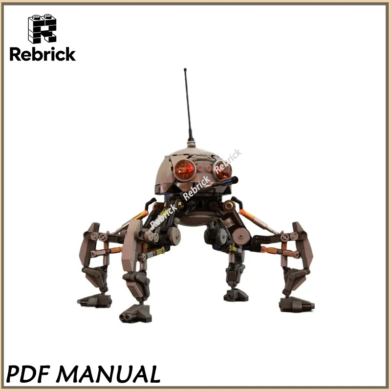 

Sci‑Fi Dwarf Spider Droid MOC Bricks Four‑Legged Robot Model Assembly Building Blocks Kit Gift